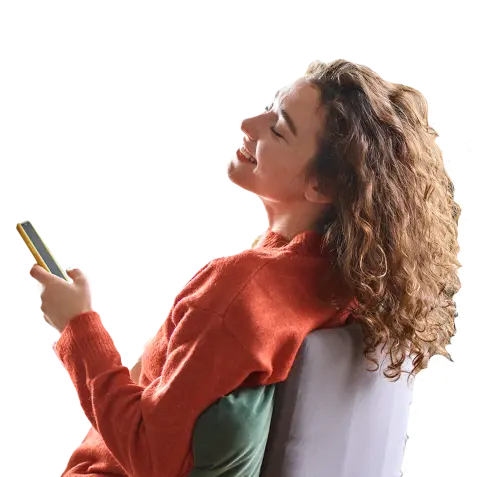 happy girl on her phone